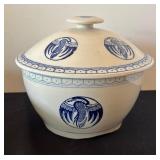 Set of 3 Blue and White Ceramic Bowls with Asian Motifs