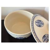 Set of 3 Blue and White Ceramic Bowls with Asian Motifs