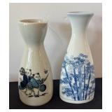 Sake Set with 2 Saki Bottles, 3 Cups, and 6 Fish Chopstick Rests