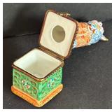 Rochard Limoges France Hand Painted Foo Dog Trinket Box