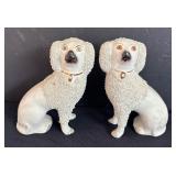 Pair of Vintage Staffordshire Style Ceramic Dog Figurines