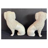 Pair of Vintage Staffordshire Style Ceramic Dog Figurines