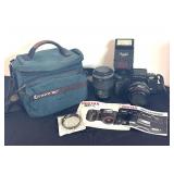 Pentax SF1N 35mm SLR Camera Kit with 2 Lenses, Flash, Bag and Manuals