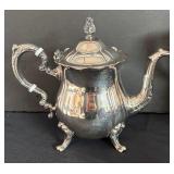 Vintage Leonard Silverplate 4-Piece Tea and Coffee Set with Ornate Design