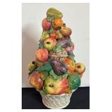10.5" Tall Ceramic Fruit Topiary Table Decor