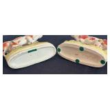 Pair of Antique Staffordshire Flatback Cow and Milk Maid Vases, 8.5 Inch