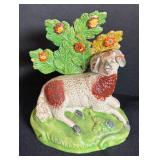 Pair of Antique Staffordshire Style Ram Figurines