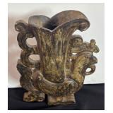 9-Inch Carved Soapstone Phoenix Figurine Vase