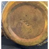 Antique Chinese / Tibetan Mounted Porcelain Teapot with Brass Accents