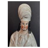 Antique 15-Inch Staffordshire-Style Ceramic Scottish Rider on Horseback Figurine