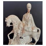Antique 15-Inch Staffordshire-Style Ceramic Scottish Rider on Horseback Figurine