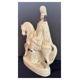 Antique 15-Inch Staffordshire-Style Ceramic Scottish Rider on Horseback Figurine