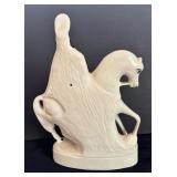 Antique 15-Inch Staffordshire-Style Ceramic Scottish Rider on Horseback Figurine