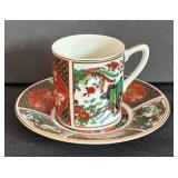 Set of 3 Collectible Cup and Saucer Sets - Wedgwood, Mottahedeh, and Kutani