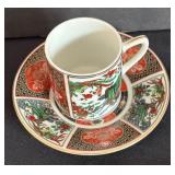 Set of 3 Collectible Cup and Saucer Sets - Wedgwood, Mottahedeh, and Kutani