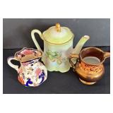 Vintage Creamer Pitchers and Hand-Painted Teapot Collection