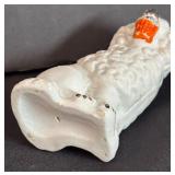 Vintage 4-Inch White Staffordshire Style Spaniel Dog Figurine