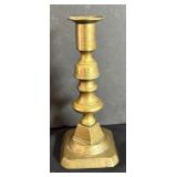 Collection of 4 Vintage Brass Candle Holders Assorted Styles