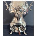 19-Inch Vintage Silver Plated Coffee Urn with Ornate Handles