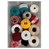 Large Lot of Assorted Crafting Ribbon, Lace, and Twine Spools