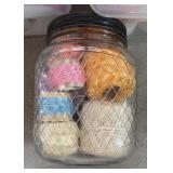 Large Lot of Assorted Crafting Ribbon, Lace, and Twine Spools