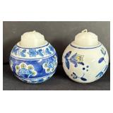 Set of 6 Blue and White Candle Holders, 3 Inches Tall