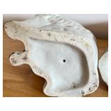 Pair of 10-Inch Vintage Staffordshire Spaniel Dog Figurines