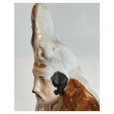 Vintage 15-Inch Staffordshire-Style Pottery Figurine with Highland Couple and Clock Face