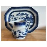 Mottahedeh Blue Canton Platter and Pitcher