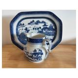 Mottahedeh Blue Canton Platter and Pitcher