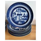 Set of 12 Mottahedah Blue Canton 8.5 Inch Plates
