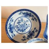 Set of 3 Mottahedeh Historic Charleston Reproduction Blue and White Bowls and Dishes