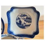 Set of 3 Mottahedeh Historic Charleston Reproduction Blue and White Bowls and Dishes