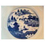 Set of 3 Mottahedeh Historic Charleston Reproduction Blue and White Bowls and Dishes