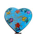 Vintage Limoges France Heart-Shaped Porcelain Trinket Box, Hand Painted