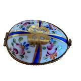 Limoges France Hand-Painted Porcelain Egg Trinket Box, 2 Inch