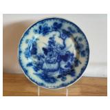 Lubiana Blue and White Floral Porcelain Plate 9.5 Inch Made in Poland