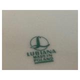 Lubiana Blue and White Floral Porcelain Plate 9.5 Inch Made in Poland