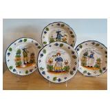 Set of 4 Jay Willfred Hand Painted 9" Plates Made in Portugal