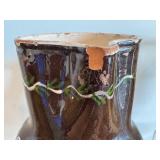 Set of 5 Vintage Hand-Painted Pottery Jugs and Pitchers including Redware