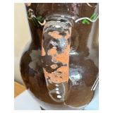 Set of 5 Vintage Hand-Painted Pottery Jugs and Pitchers including Redware