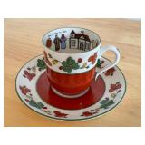 Porsgrund Demitasse Cup and Saucer Wedding Procession Pattern