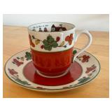 Porsgrund Demitasse Cup and Saucer Wedding Procession Pattern