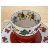 Porsgrund Demitasse Cup and Saucer Wedding Procession Pattern