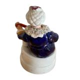 Vintage 6-Inch Porcelain Staffordshire Lady Figurine Musician Figurine Quill Holder