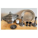 Vintage Pewter Ware includng Villedieu Etain Pewter