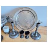 Vintage Pewter Ware includng Villedieu Etain Pewter
