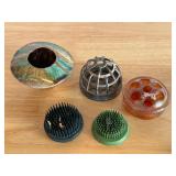 Set of 5 Assorted Vintage Floral Frogs