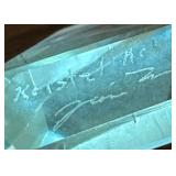 Kristal Etch Art Deco Style Glass Vase, 4.5 Inch Tall, Signed