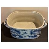 Vintage Blue and White Porcelain Foot Bath / Planter